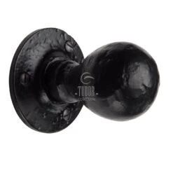 Tudor Ball Mortice Knob Set - Black Antique