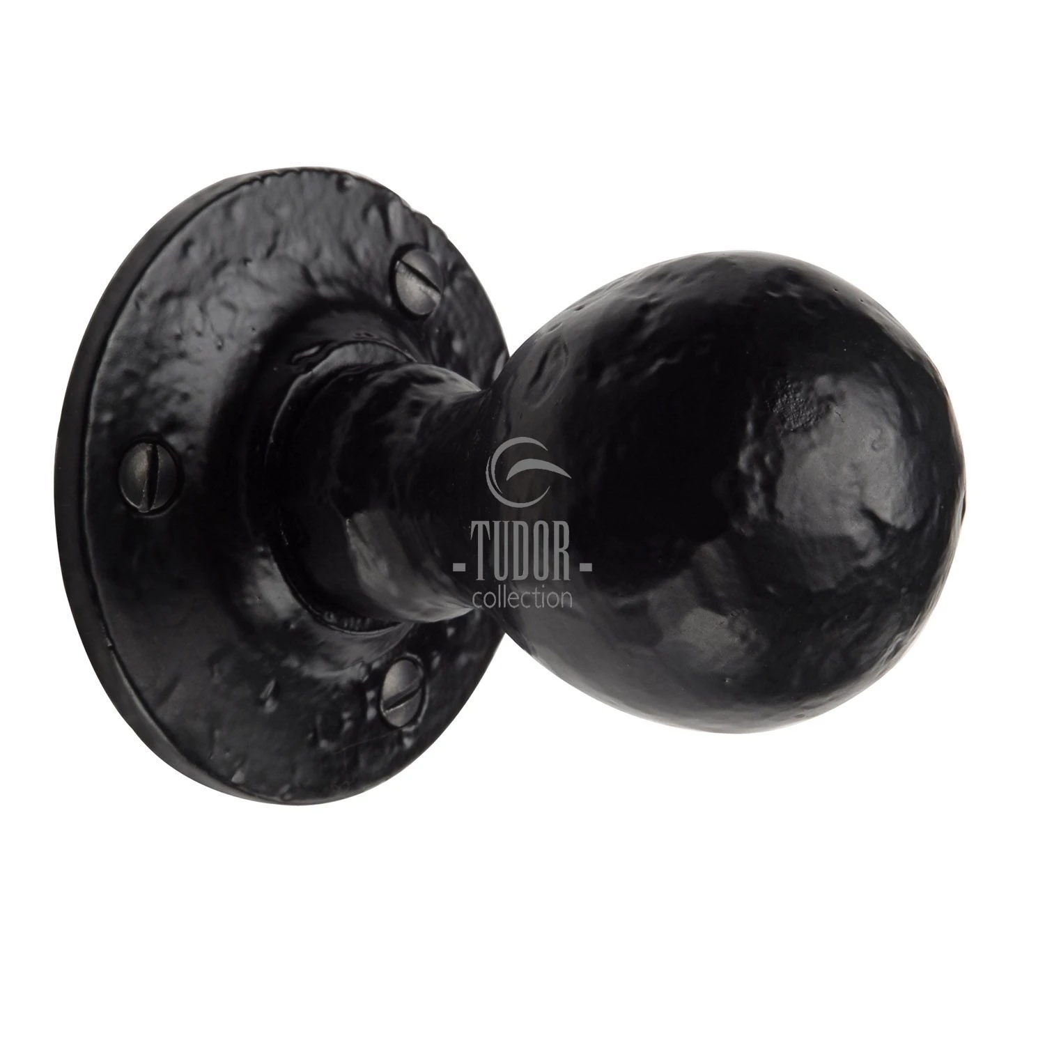 Tudor Ball Mortice Knob Set - Black Antique