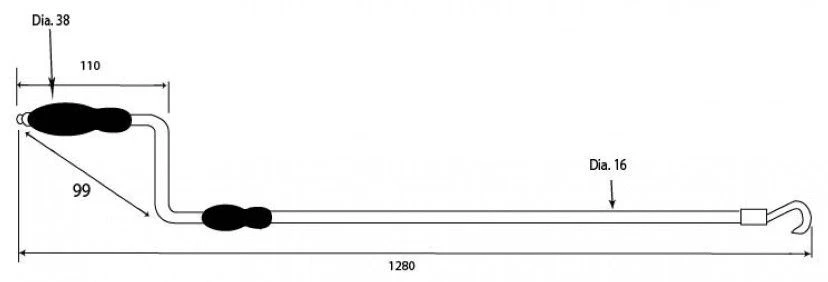 Telescopic Screw Jack Window Winder Opener For High Level Windows - 1280mm To 1895mm - Polished Chrome - Image 3