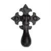 Tudor Cabinet Drop Pull On Plate - Black Antique