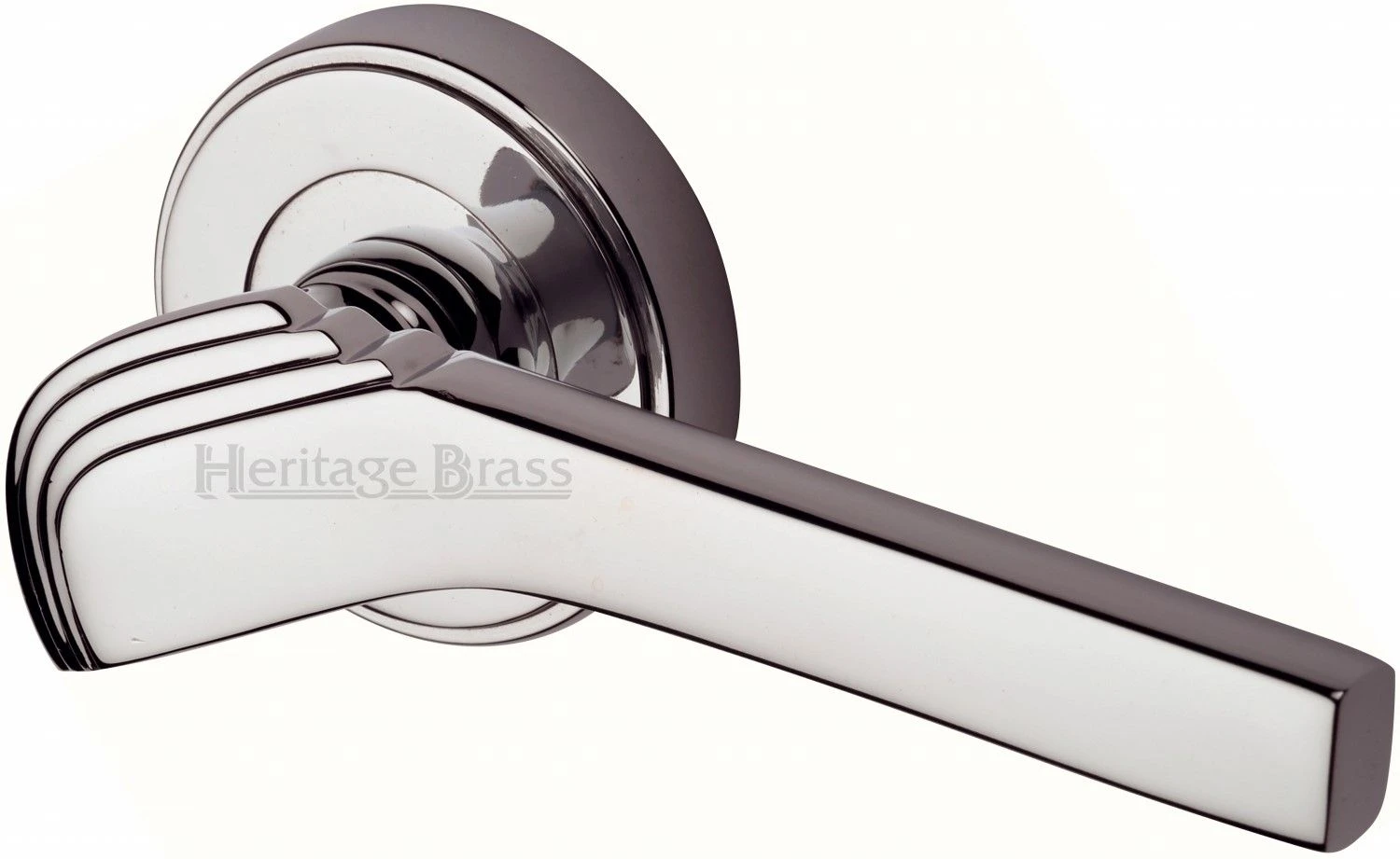 Tiffany - Round Rose Lever Handles Only - Polished Nickel