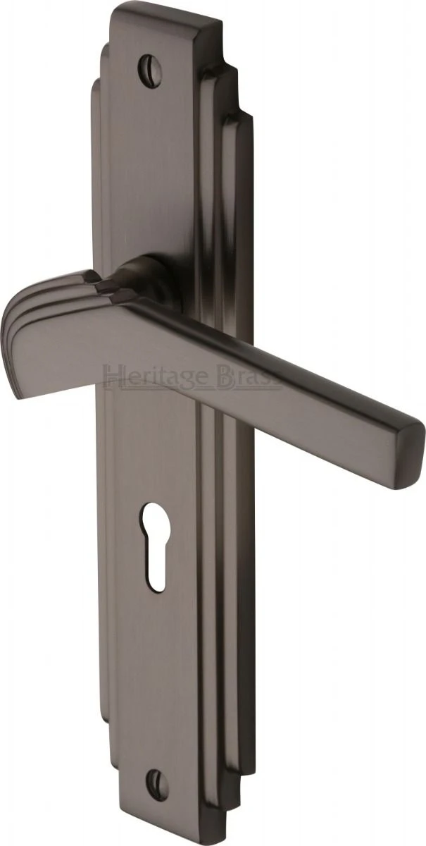 Tiffany Lever Door Handles On A Backplate - Matt Bronze (Lacquered)