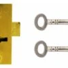 Traditional 1 Lever Straight Cupboard Lock With Key - Brass