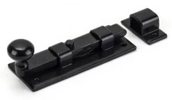Traditional Pattern Straight Design Door Bolt - Two Sizes Available - Black