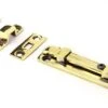 Traditional Pattern Straight Design Universal Door Bolt - Two Sizes Available - Aged Brass Unlacquered