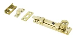 Traditional Pattern Straight Design Universal Door Bolt - Two Sizes Available - Polished Brass Unlacquered