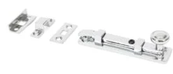 Traditional Pattern Straight Design Universal Door Bolt - Two Sizes Available - Polished Chrome