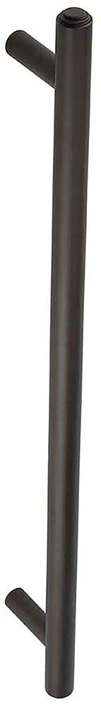 Tubular T Bar Face Fixed Pull Handle With Stepped Ends - 513mm Length (425mm Centres) - Dark Bronze (Lacquered) - Suitable For Use With FD30 / FD60 Fire Doors