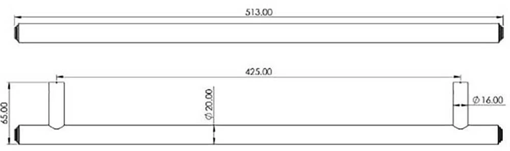 Tubular T Bar Face Fixed Pull Handle With Stepped Ends - 513mm Length (425mm Centres) - Dark Bronze (Lacquered) - Suitable For Use With FD30 / FD60 Fire Doors - Image 2