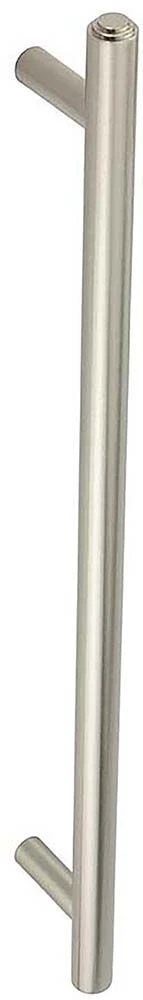 Tubular T Bar Face Fixed Pull Handle With Stepped Ends - 513mm Length (425mm Centres) - Satin Nickel - Suitable For Use With FD30 / FD60 Fire Doors