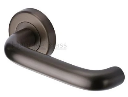 Harmony Safety Lever On Round Rose Lever Handles - Matt Bronze (Lacquered)