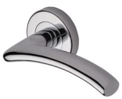 Centaur Round Rose Lever Handles - Polished Chrome
