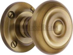 Aylesbury Mortice Knobs - Antique Brass (Gloss Lacquered)