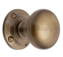 Victoria Mortice Knobs - Antique Brass (Gloss Lacquered)