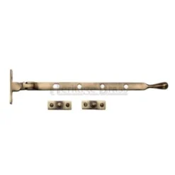 Bulb End Design - Casement Window Stay - Antique Brass (Gloss Lacquered)