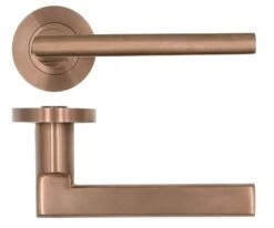 Varese Round Rose Lever Handles - PVD Satin Bronze
