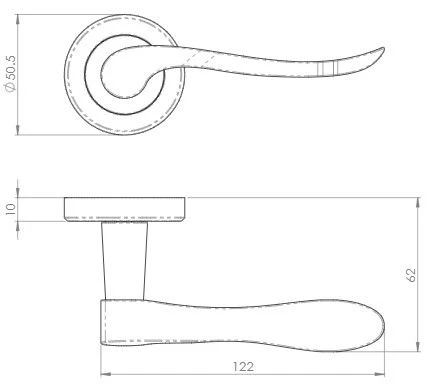 Verdun Lever Handle On Concealed Fix Round Rose - Matt Black - Suitable For Use With FD30 / FD60 Fire Doors - Image 2