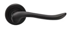 Verdun Lever Handle On Concealed Fix Round Rose - Matt Black - Suitable For Use With FD30 / FD60 Fire Doors