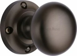 Victoria Design Round Mortice Knobs - Matt Bronze (Lacquered)