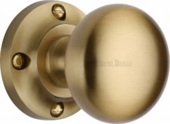 Victoria Design Round Mortice Knobs - Satin Brass (Lacquered)