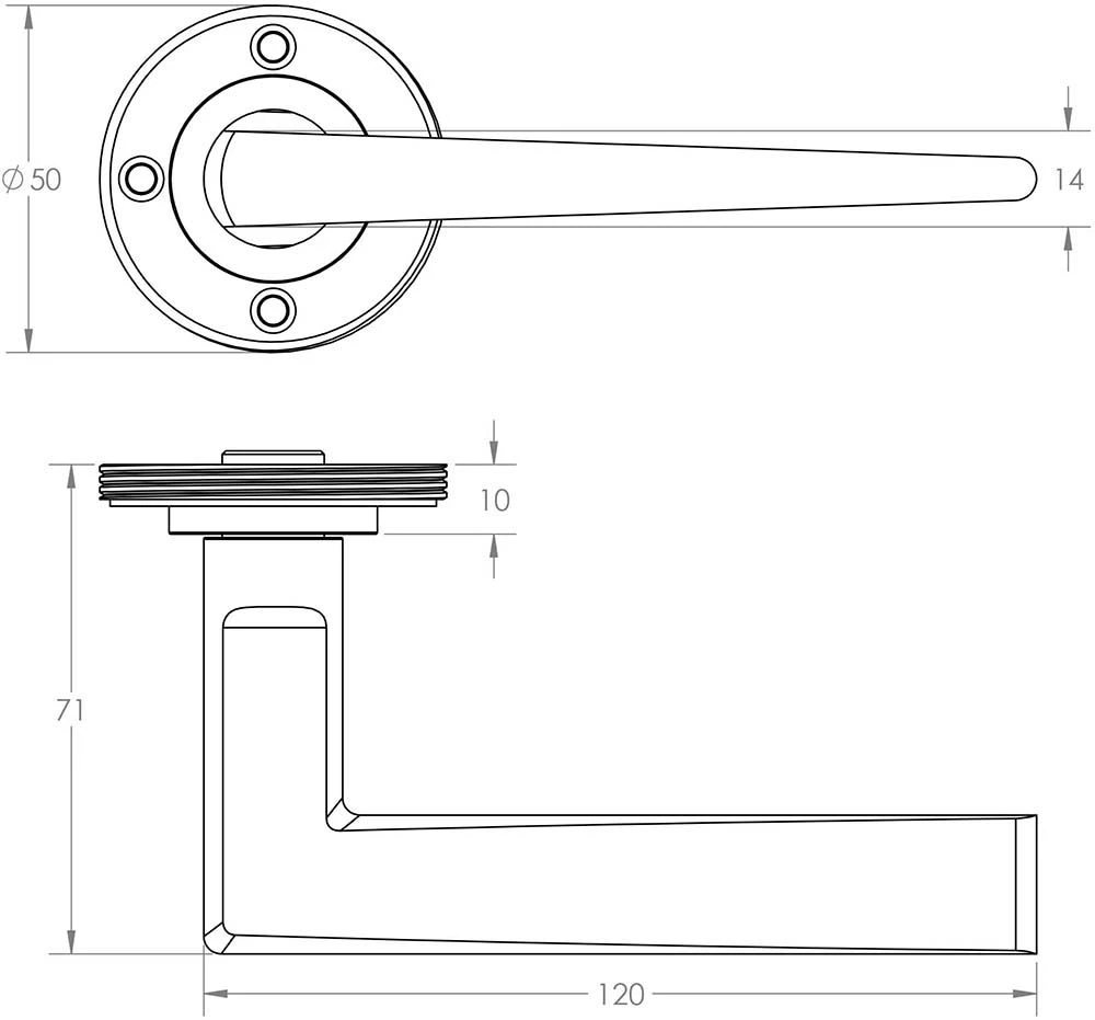 Wedge Pattern Lever Handle On A Large Rectangular Backplate - Dark Bronze (Lacquered) - Image 7
