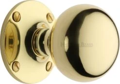 Westminster Round Mortice Knobs - Polished Brass (Lacquered)
