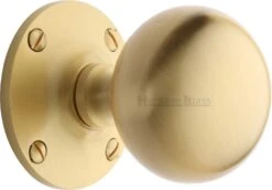 Westminster Round Mortice Knobs - Satin Brass (Lacquered)