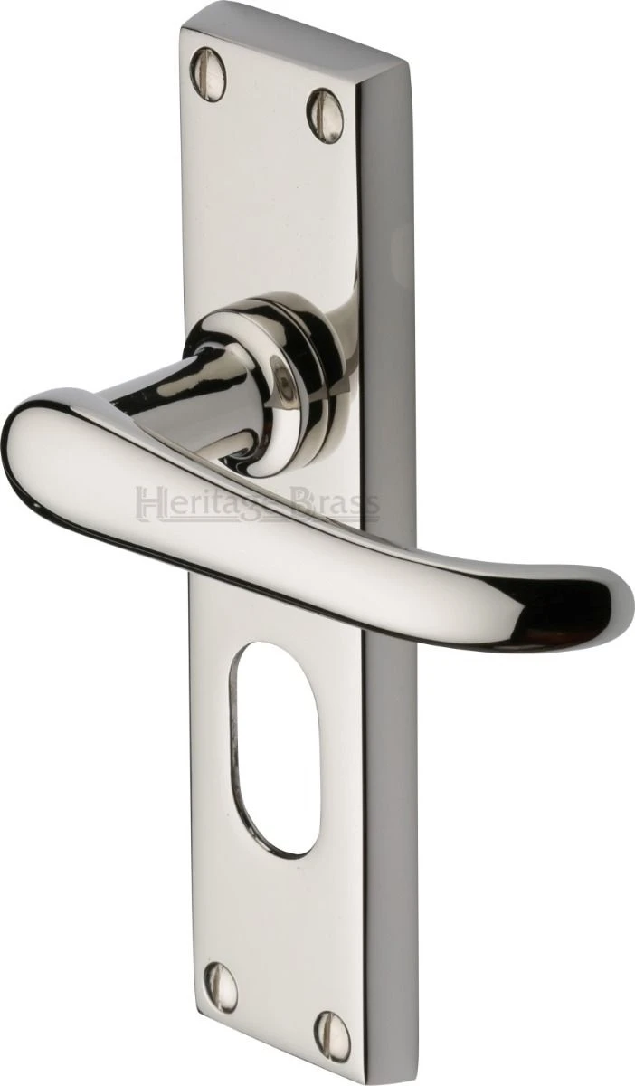 Windsor Lever Door Handles On A Backplate - Polished Nickel - Image 3