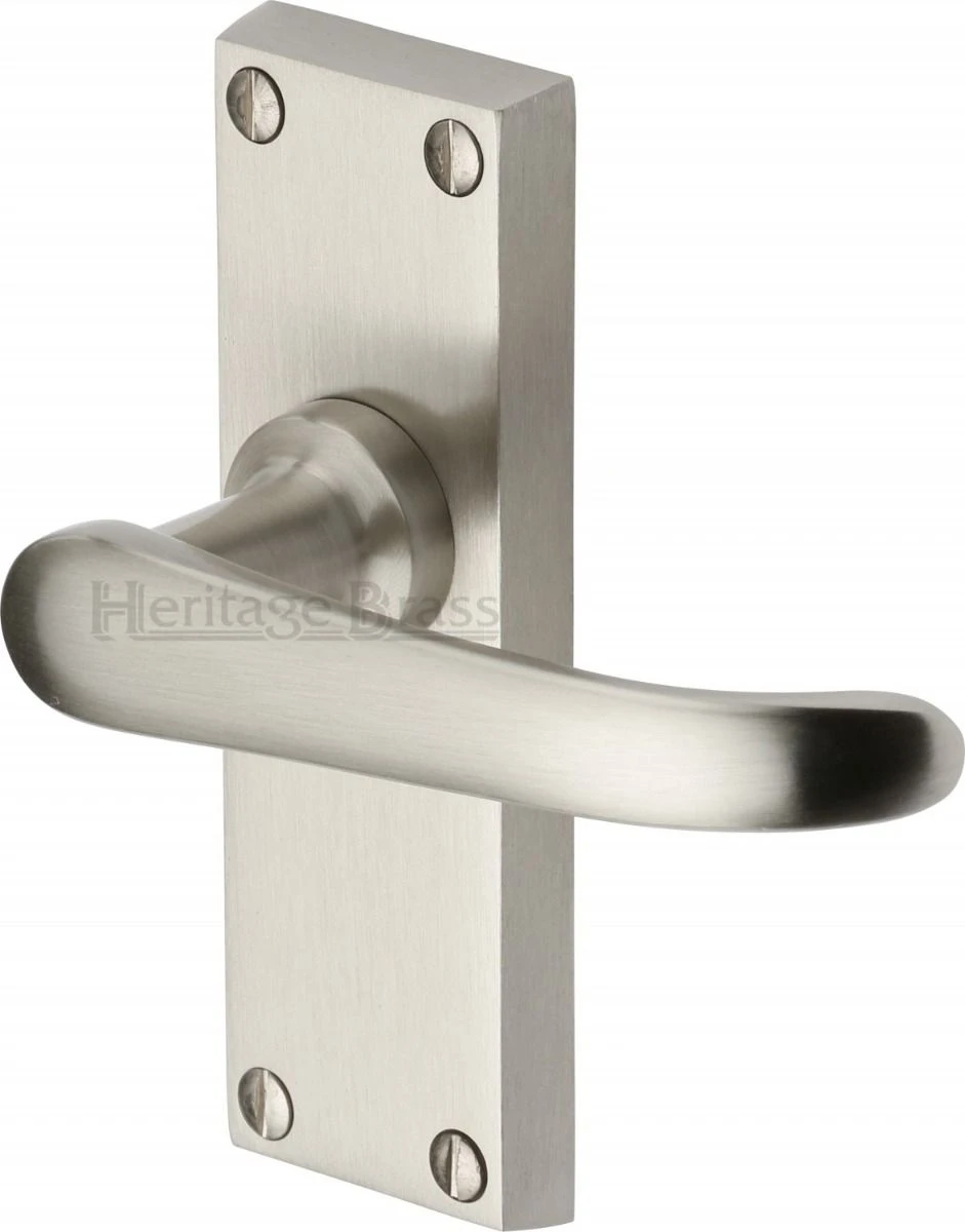 Windsor Lever Door Handles On A Backplate - Satin Nickel - Image 2