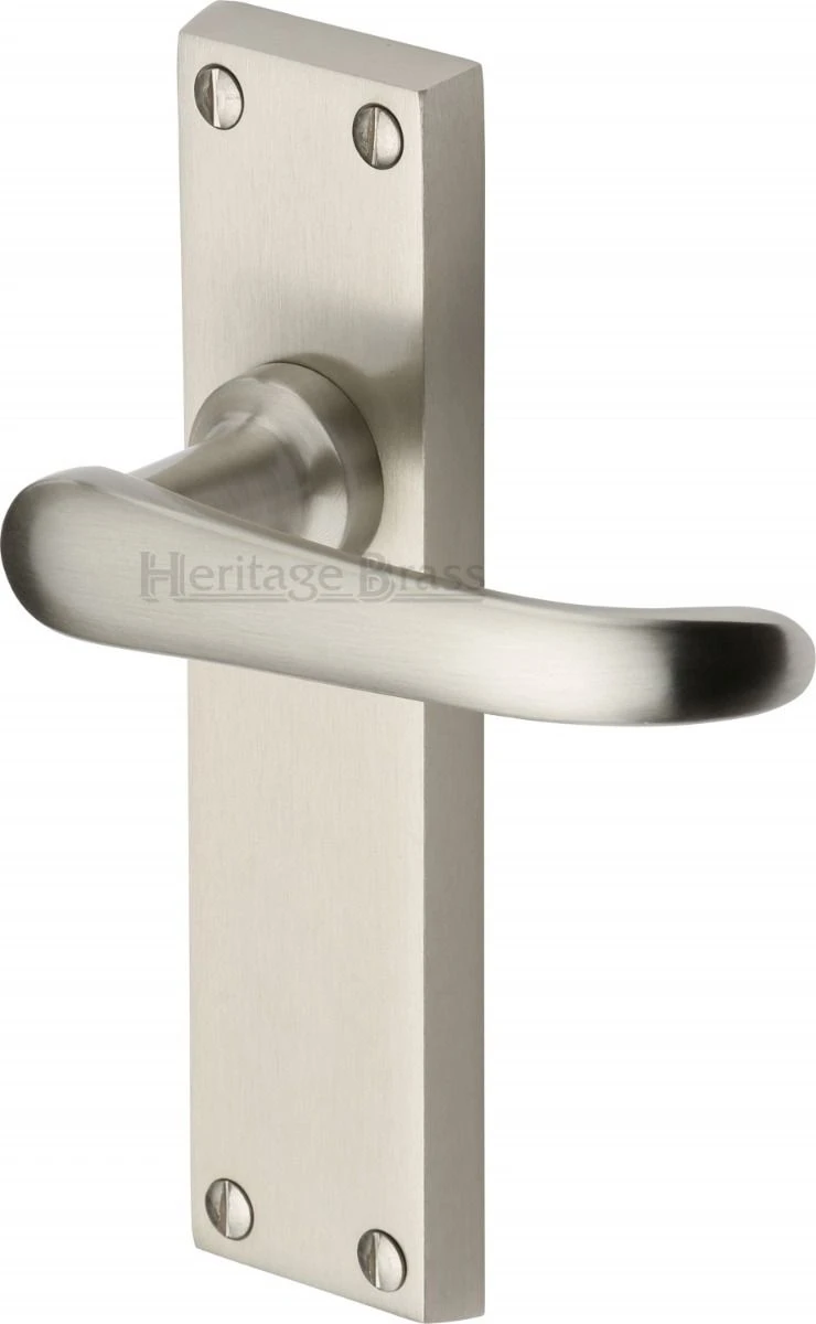 Windsor Lever Door Handles On A Backplate - Satin Nickel - Image 3