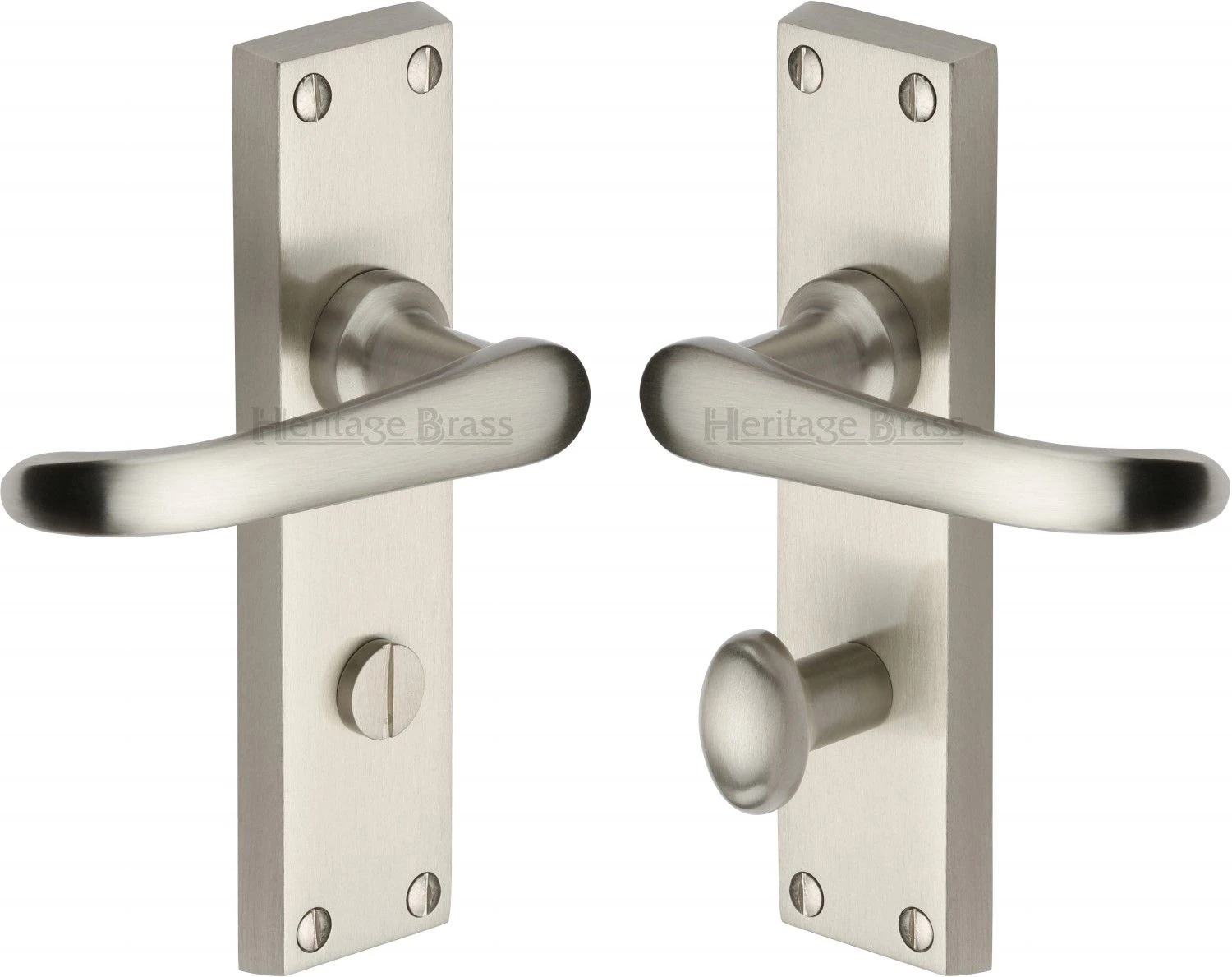 Windsor Lever Door Handles On A Backplate - Satin Nickel - Image 6