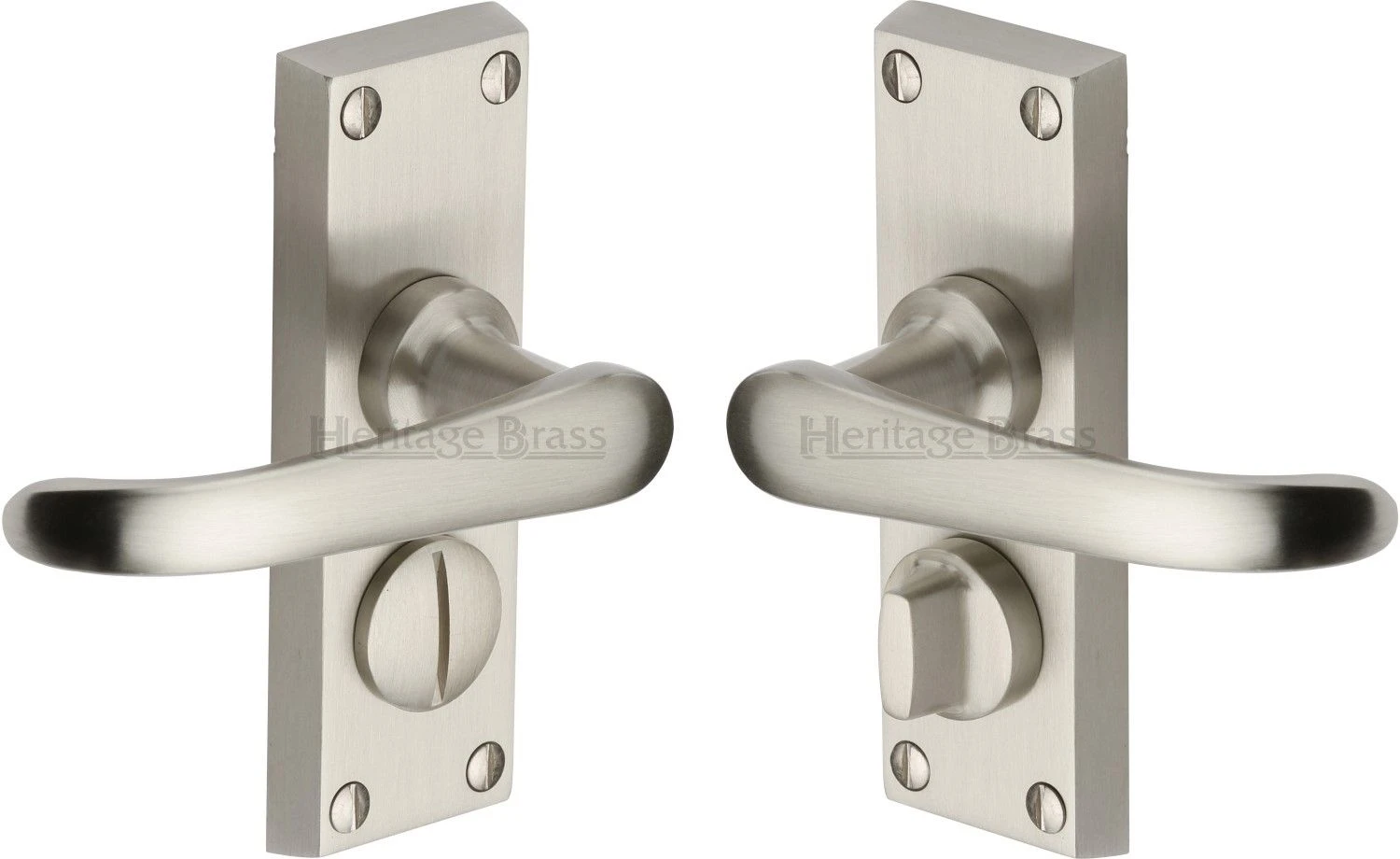 Windsor Lever Door Handles On A Backplate - Satin Nickel - Image 7