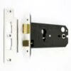 Horizontal Euro Profile Mortice Sash Lock - 152mm Case Depth - Polished Stainless Steel