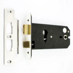 Horizontal Euro Profile Mortice Sash Lock - 152mm Case Depth - Polished Stainless Steel