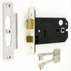 3 Lever Horizontal Mortice Sash Lock - 127mm Or 152mm Deep Case - Polished Stainless Steel