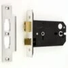 Horizontal Mortice Bathroom Lock - 127mm Or 152mm Deep Case - Polished Stainless Steel